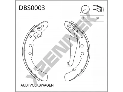 Колодки тормозные барабанные DBS0003