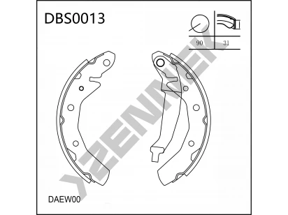 Колодки тормозные барабанные DBS0013