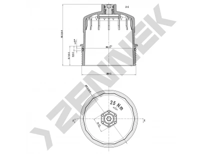 Oil filter housing cover DOC0010