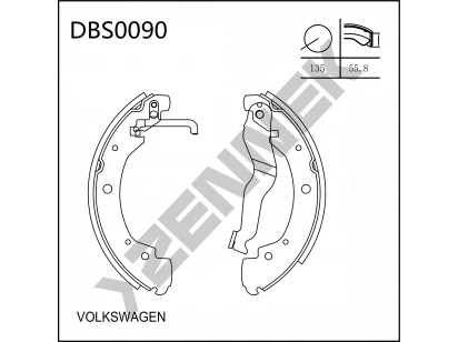 Колодки тормозные барабанные DBS0090