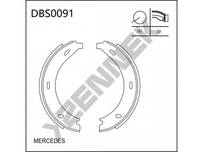 Колодки тормозные барабанные DBS0091