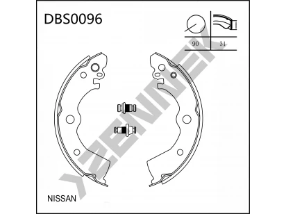 Колодки тормозные барабанные DBS0096