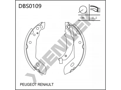 Колодки тормозные барабанные DBS0109