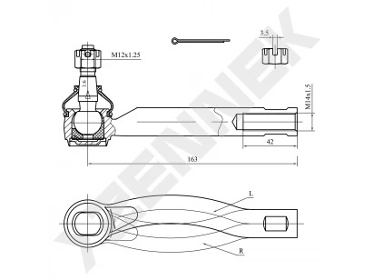 Tie rod end DTE0006