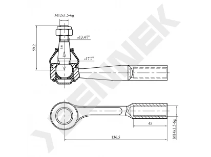 Tie rod end DTE0073