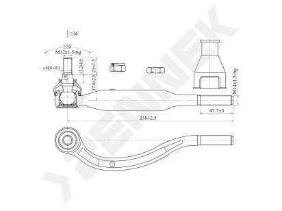 Tie rod end DTE0095