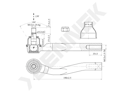 Tie rod end DTE0110