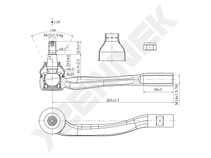 Tie rod end DTE0115
