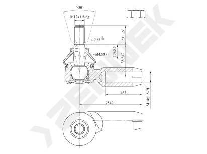 Tie rod end DTE0121