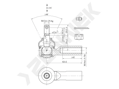 Tie rod end DTE0124