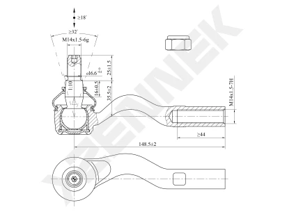 Tie rod end DTE0132