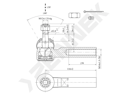 Tie rod end DTE0134