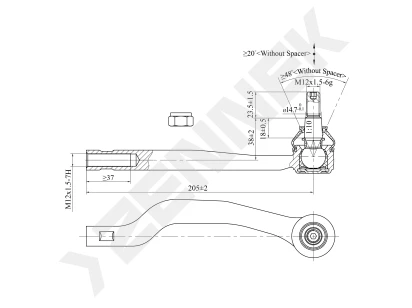 Tie rod end DTE0135