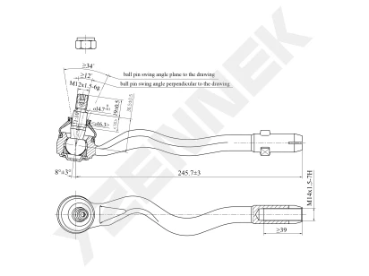 Tie rod end DTE0138