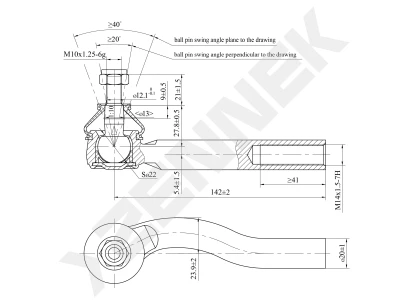 Tie rod end DTE0142