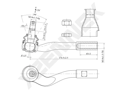 Tie rod end DTE0144
