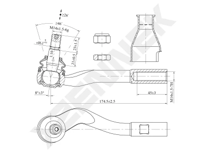 Tie rod end DTE0145