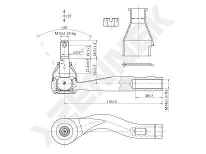 Tie rod end DTE0155