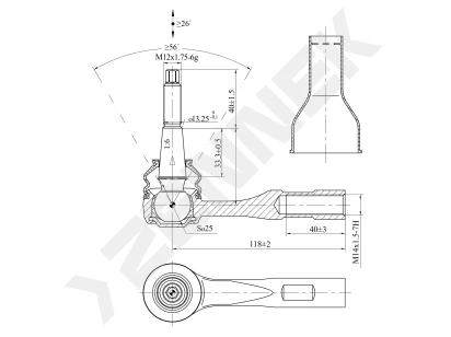 Tie rod end DTE0160