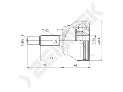 CV joint DCJ0134