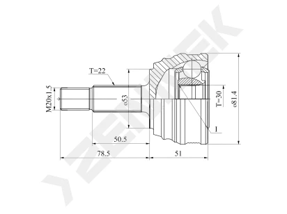 CV joint DCJ0135