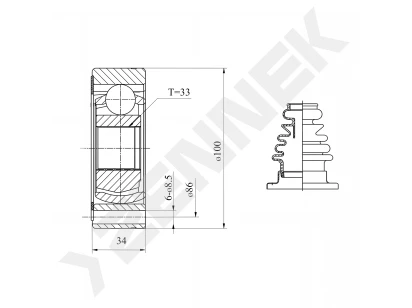 CV joint DCJ0147